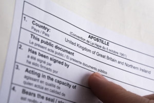 What an Apostille looks like.